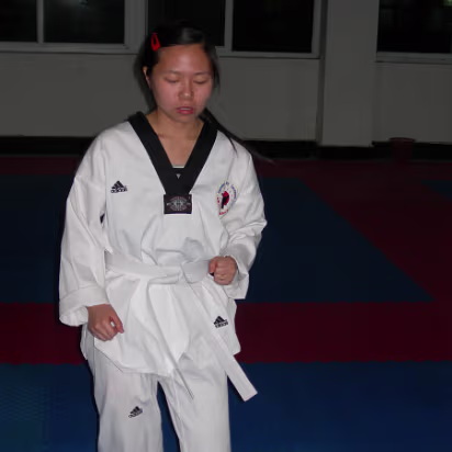 Taekwondo-004 Deep concentration is needed.