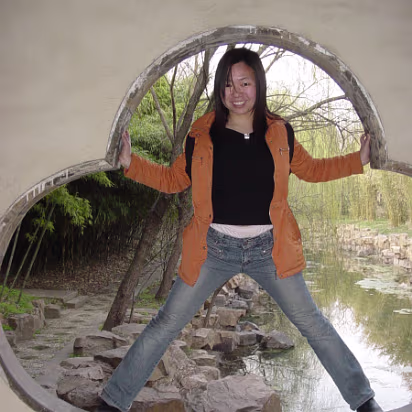 Caishi_Mar_2005-020 Hanhan in the Plum Blossom door.