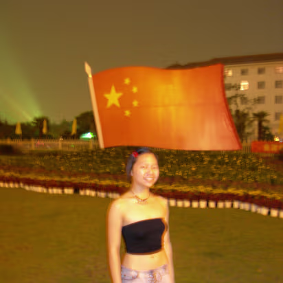 National_Day_2005-008 Hanhan in front of a National Day display.