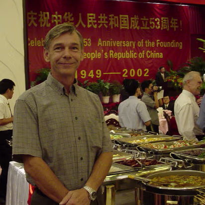 Random-003 Me at the National Day banquet. Lots of food and drink.