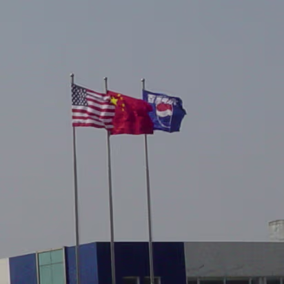 Random-009 Our three flags. America, China, Pepsi.