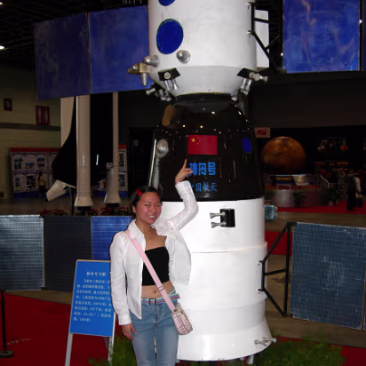 Space_Exhibit-008 Model of Shenzhou 5, the first Chinese manned space flight.