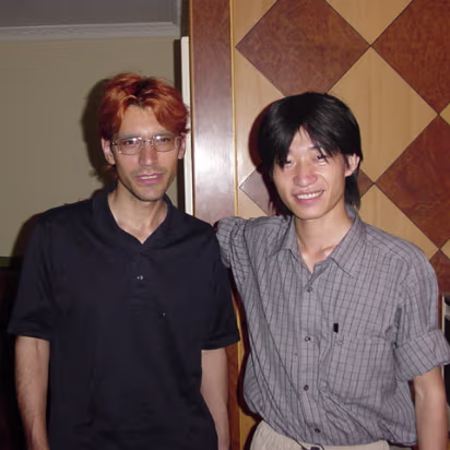 Beijing_Aug_02-001 A foreigner heading off to the north of China and our assistant John.