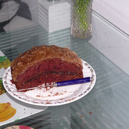 Gary's-50th-Birthday-07 Presto! Minutes later, about half the cake is gone. It was GREAT!