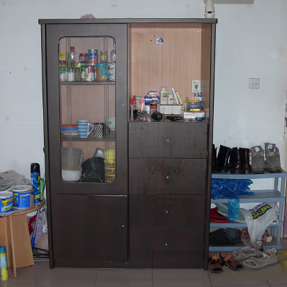 Guanghua-House-04 The cupboard, ok a bookcase, but you gotta be creative living in China.