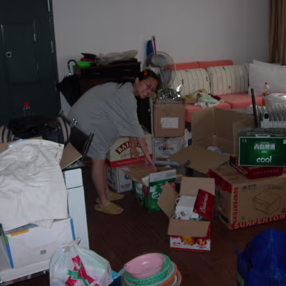 SoYangUni-09 Hanhan had the long, hard job of unpacking and trying to find a place for everything.