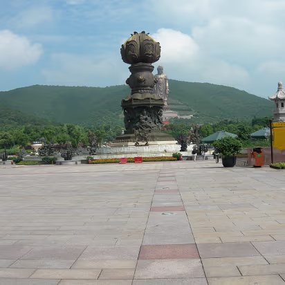 Ling-Shan-06 A baby Buddha is in the lotus.