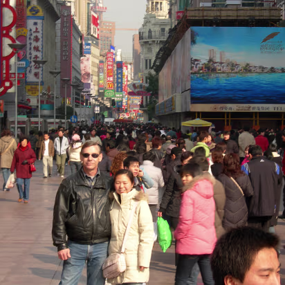 Moving-2006-05 This is Nanjing Lu (road) in Shanghai. The best shopping in China.