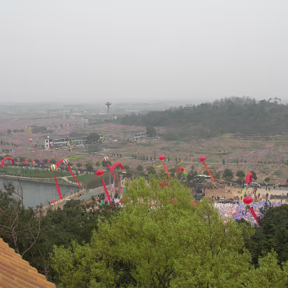 Peach-Festival-04 Over view of the area from a temple on the side of the extinct volcano.
