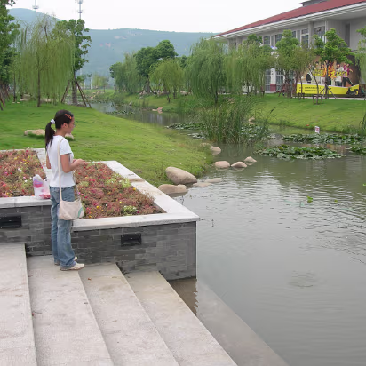 SoYangtziUniv-02 Hanhan feeding the fish.