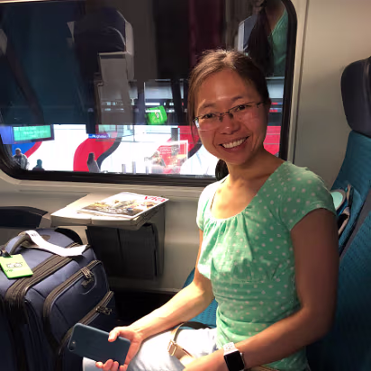 Switzerland-005 On the train. Swiss trains (and busses) run EXACTLY on time. Comfortable and inexpensive too.