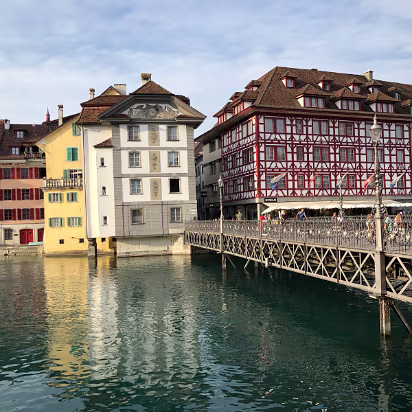 Switzerland-028 Some of the buildings along the riverfront.