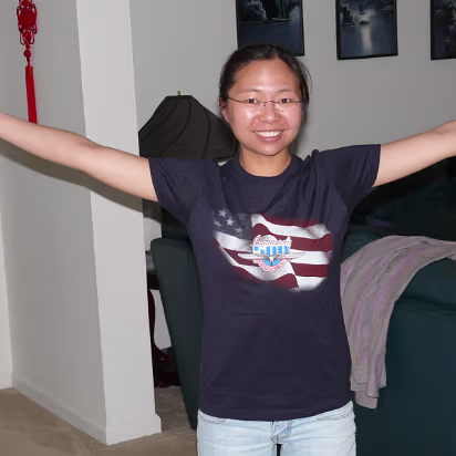 Indy_Pole_Day_2009-038 Hanhan and her Indy 500 souvenir.