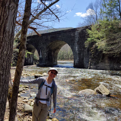 Covid-019 The hike is great, this stone double arch rail bridge is still in use.