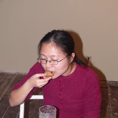 Christmas_2007-025 Testing the chocolate chip cookies with a glass of icy cold milk!