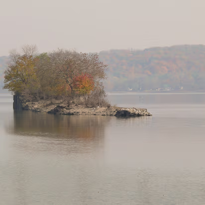 Fall_2008-001 A small island in the Illinois River at Henry.