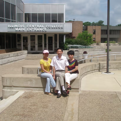 July_2009-010 Zhang family at Hanhan's first American school.