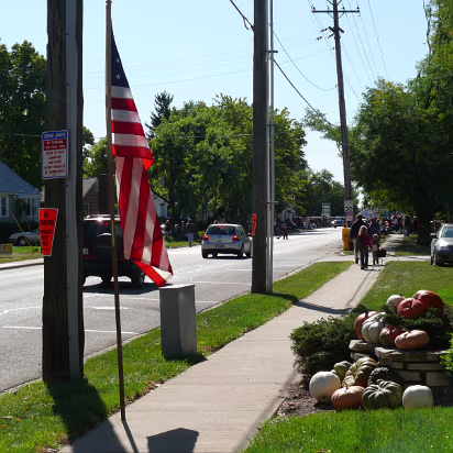 Pumpkin_Festival_2007-002 A display of pumpkins in a yard along the way.