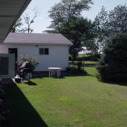 Random-018 The backyard with the BBQ grill. Lots of burgers and 'dogs have been burned on that.