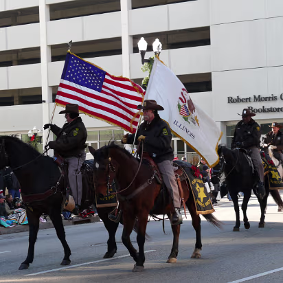 Santa_Claus_Parade_2007-004 The mounted Color Guard.