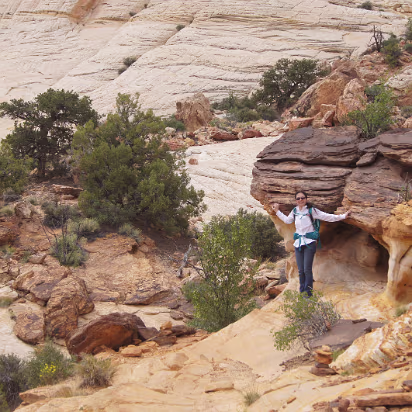 Capitol_Reef_NP-034 Taking a 'trail' to get to a natural bridge and some water tanks.