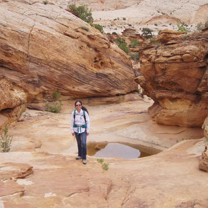 Capitol_Reef_NP-039 The settlers called these formations water tanks. These simply hold rainwater and are great for the local wildlife.