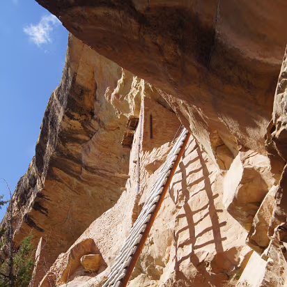 Mesa_Verde_NP-018 To reach the cliff dwellings, you have to use the rickety old ladders.