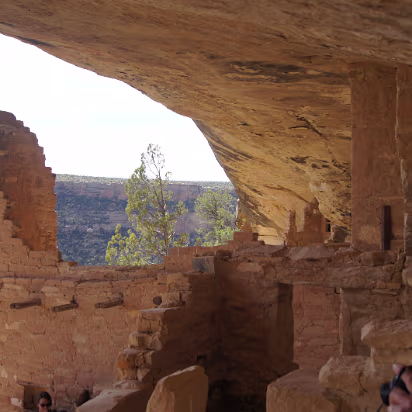 Mesa_Verde_NP-031 Look for the bricked up doorway in the middle of the photo. They guess one side just didn't like the neighbors and did this.