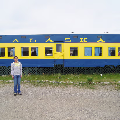 Alaska-023 The motel lobby. Nice train car!