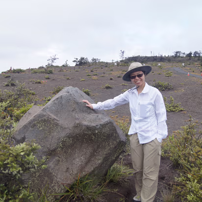Hawaii-026 Big chunk of lava that was thrown during an eruption.