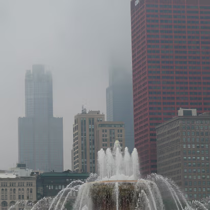 Chicago_Jul-_08-007 Buckingham Fountain with the Sears Tower in the background.