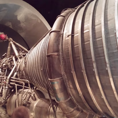 Christmas_2015_Trip-015 Saturn V main engines. Most powerful rocket ever made.