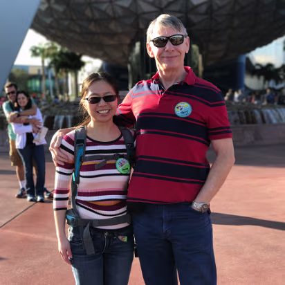 Florida_2017-009 Disney gave us buttons for my birthday. During the day, everybody was saying 'Happy Birthday' to me!