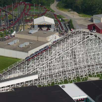 King's_Island-011 The blue and red coasters are racing