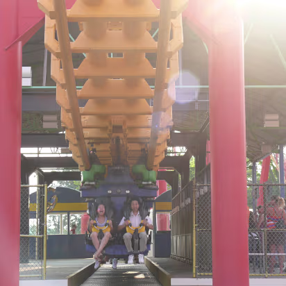 King's_Island-032 Hanhan's mouth is wide open as she screams