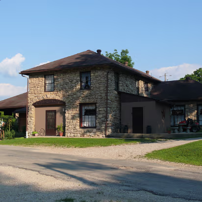 Missouri_2008-013 The stone building that is the variety store and hotel office.