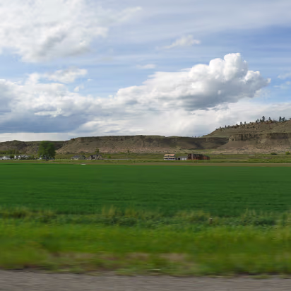 Custer-057 Flattened mountains, eroded by the wind.