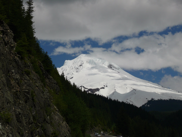 Mt. Hood & Multnomah Falls Timberline Lodge and the old highway to the falls.