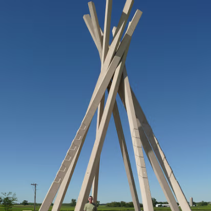 South_Dakota-017 Gary with a LARGE teepee frame.