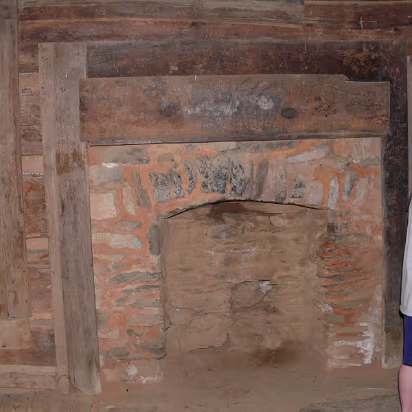 Tennessee-012 The fireplace of the cabin.